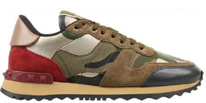 Men's Valentino Camo Rock Runners Rockstud Sneakers
