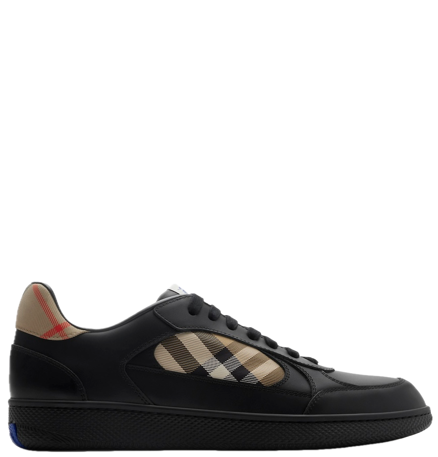 Men’s Burberry Leather Check Terrace Black Sneakers