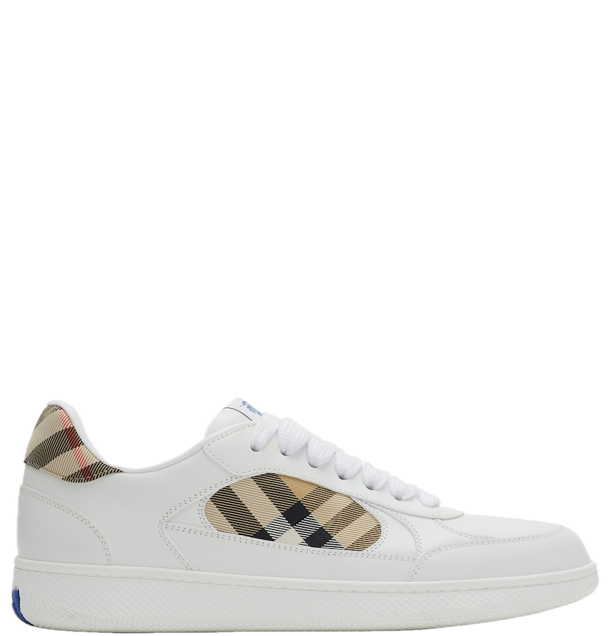 Men’s Burberry Leather Check Terrace White Sneakers