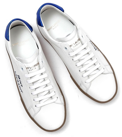Men's Saint Laurent Court Classic SL06 White Pearl Blue Sneakers
