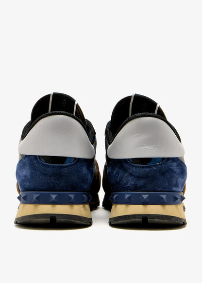 Men's Valentino Camo Rock Runners Multicolor Leather Sneakers