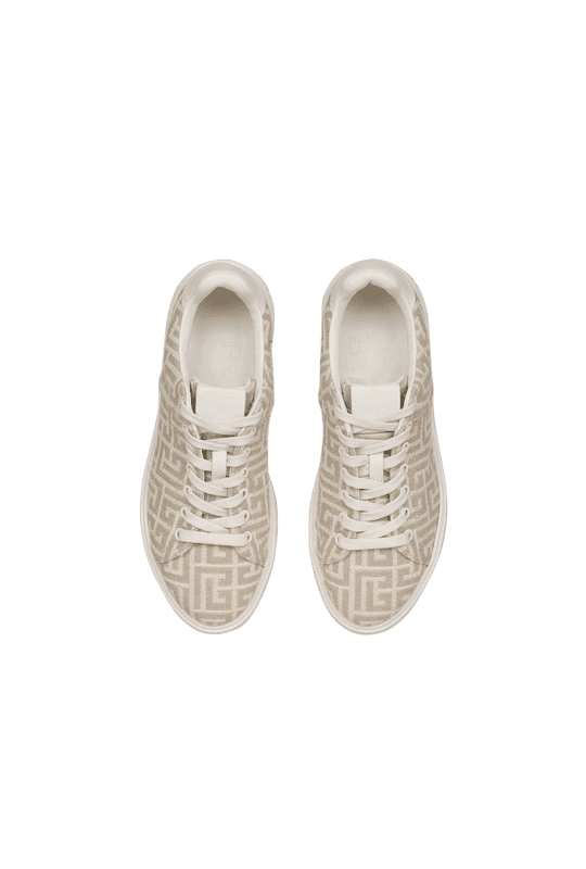 Men's Balmain B-Court Jacquard Nude And White Sneaker
