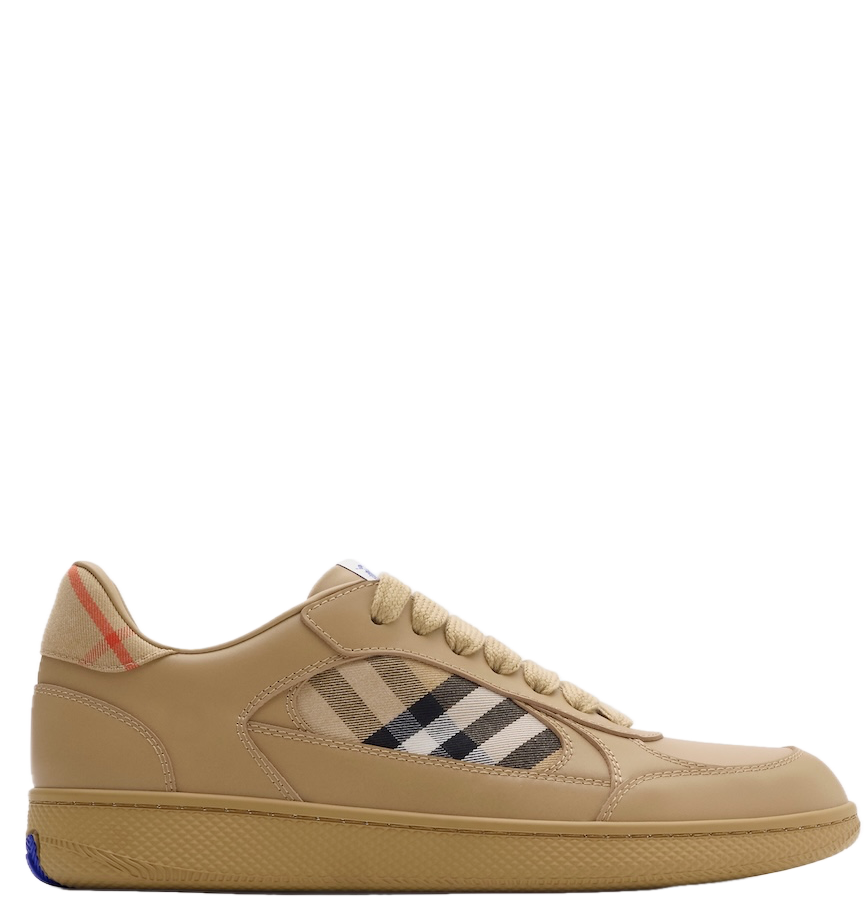 Men’s Burberry Leather Check Terrace Sand Sneakers
