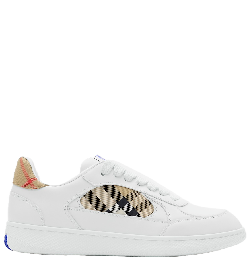 Men’s Burberry Leather Check Terrace White Sneakers