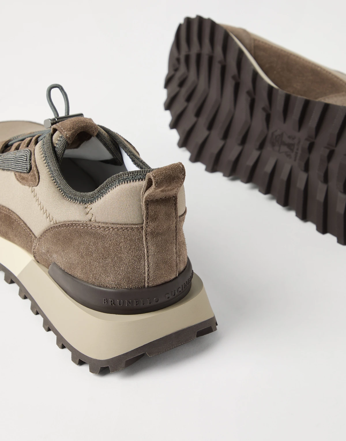 Men’s Brunello Cucinelli Mesh Brown Sneakers