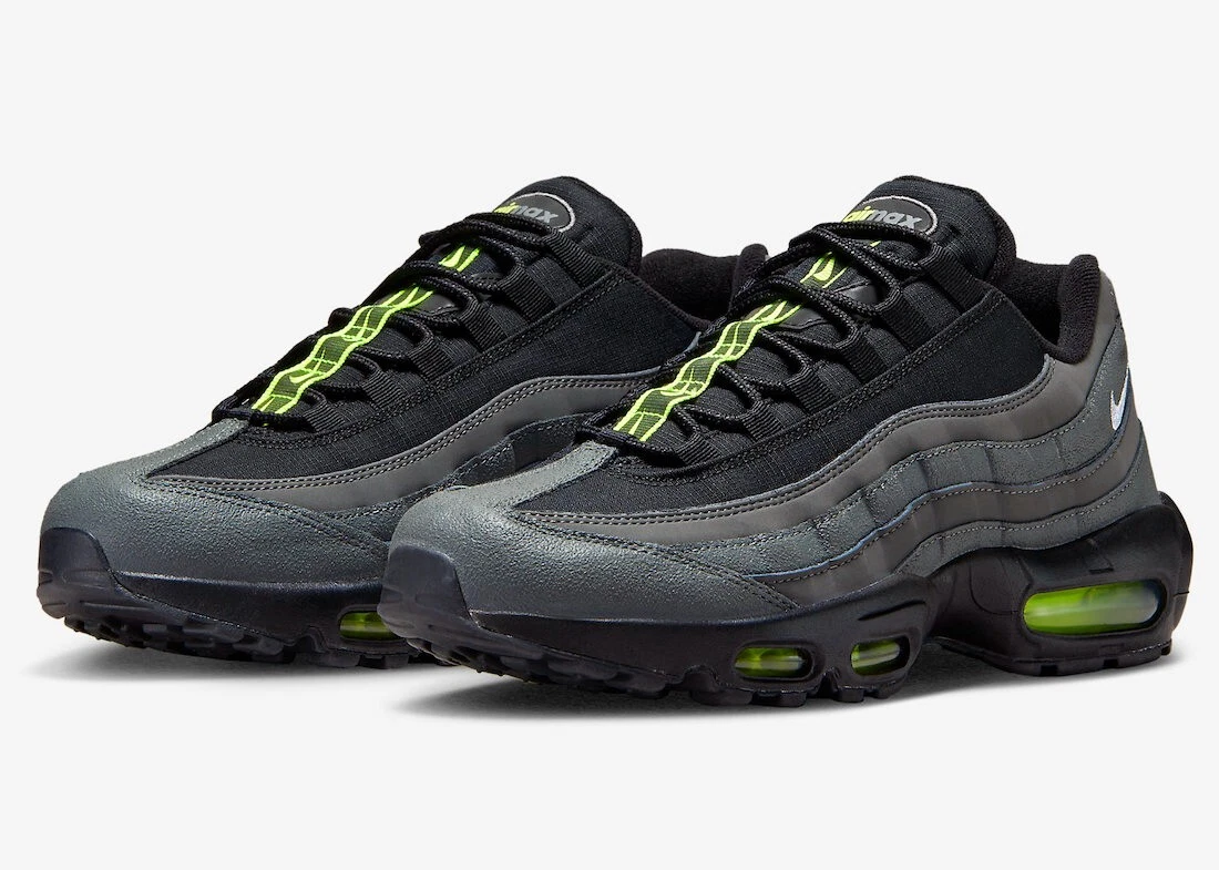 Men's Nike Air Max 95 Grey Black Neon Shoes