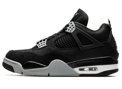 Men's Air Jordan 4 Black Canvas Shoes