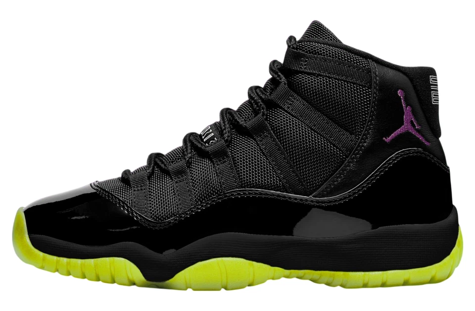 Men's Nike Air Jordan 11 Black Barely Volt Shoes