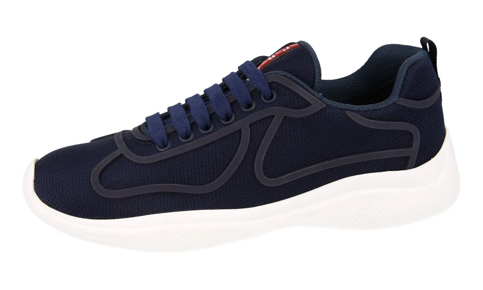 Men's Prada America's Cup Navy Blue White Sneakers