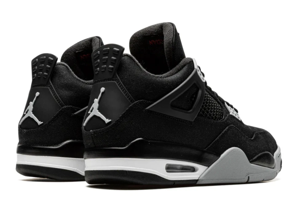 Men's Air Jordan 4 Black Canvas Shoes
