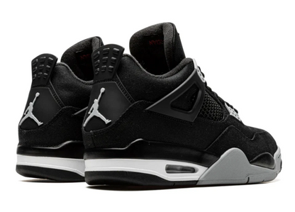 Men's Air Jordan 4 Black Canvas Shoes