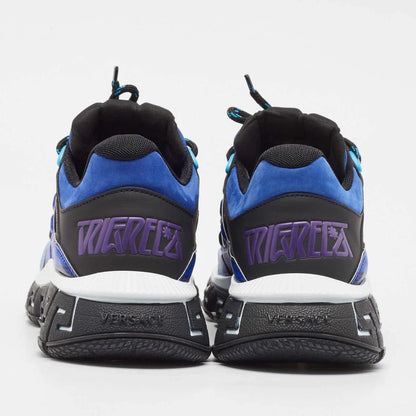Men's Versace Men's Trigreca Lace Up Barocco Print Blue Sneakers