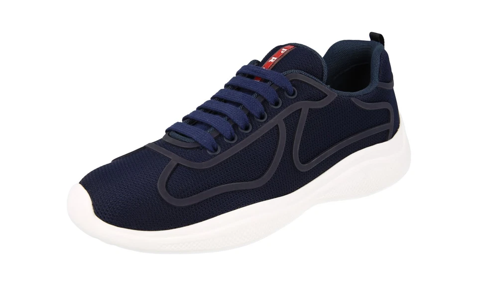 Men's Prada America's Cup Navy Blue White Sneakers