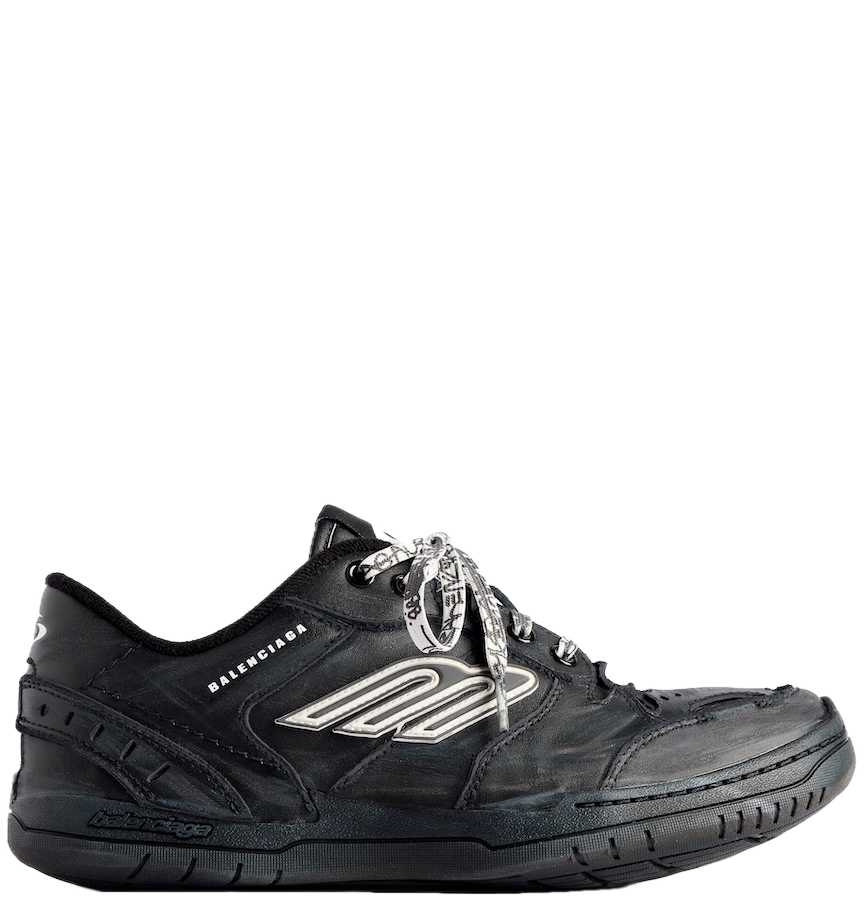 Men' Balenciaga Hamptons Worn-out Trainers Black Sneaker