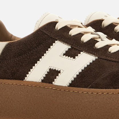 Men's Hogan Cool Suede Platform Brown Sneakers