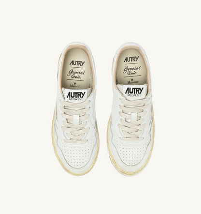 Autry x Maison Mihara Yasuhiro Medalist Low Leather Full White Sneakers
