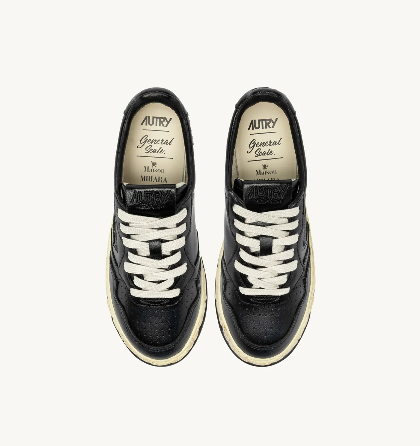 Autry x Maison Mihara Yasuhiro Medalist Low Leather Black Sneakers