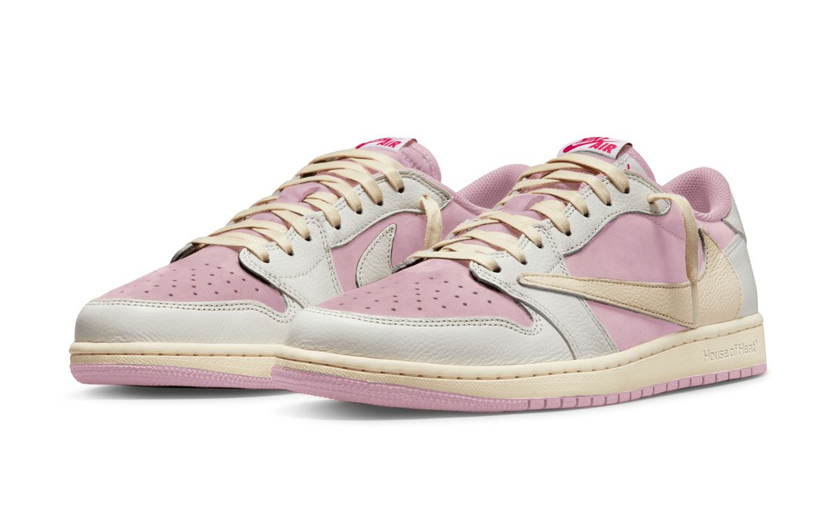 Men's Travis Scott x Air Jordan 1 Retro Low ‘ Sail Pink' Shoes
