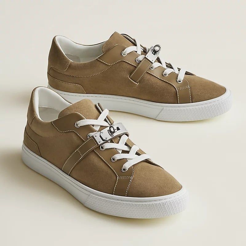 Men's Hermes Day Beige Gobi Sneakers