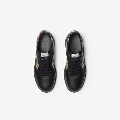 Men’s Burberry Leather Check Terrace Black Sneakers