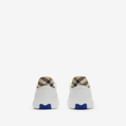 Men’s Burberry Leather Check Terrace White Sneakers