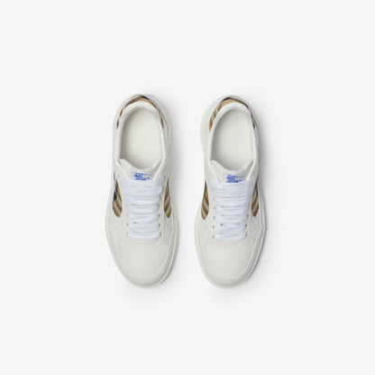 Men’s Burberry Leather Check Terrace White Sneakers