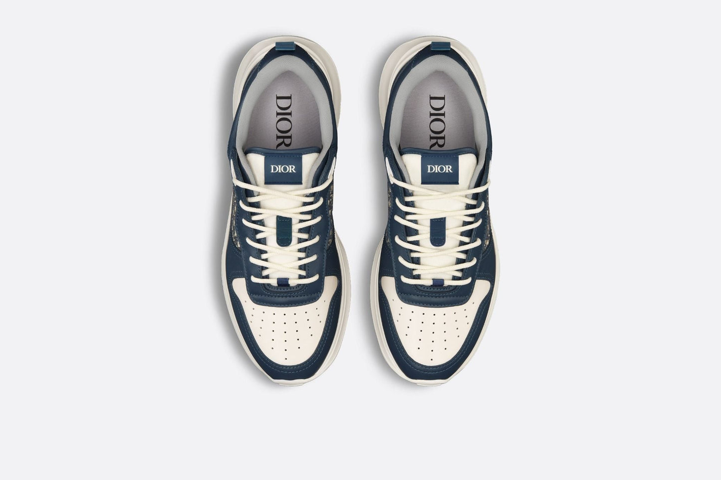 Men's Dior B25 Runner Navy Blue Cream Sneakers