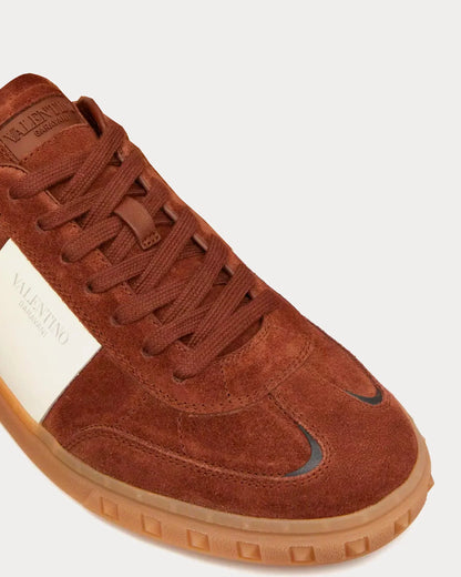 Men's Valentino Garavani Upvillage Low-Top Chocolate Sneakers