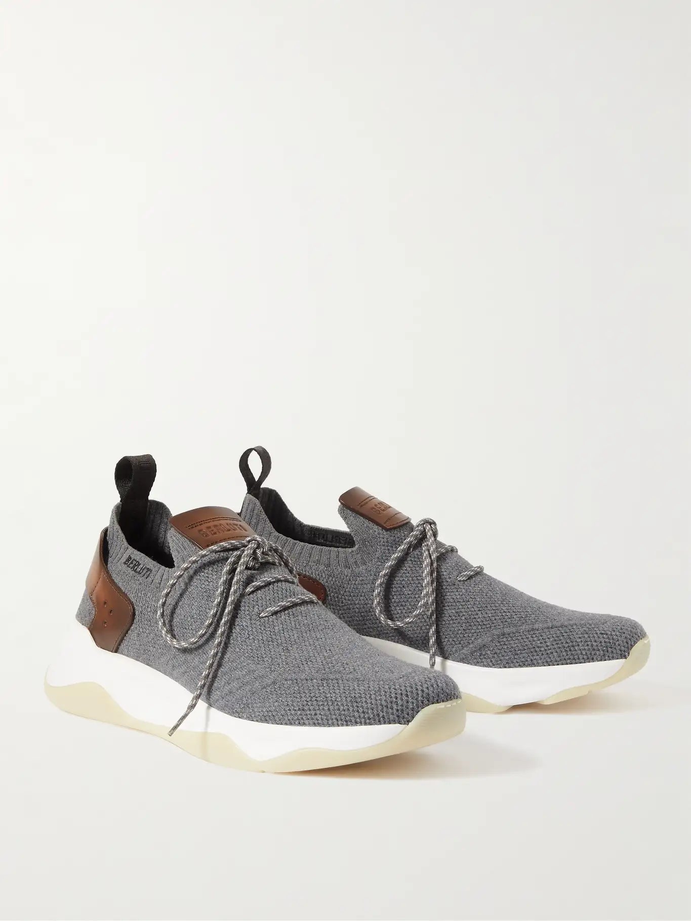 Men's Berluti Shadow Embroidered Gray  Sneakers