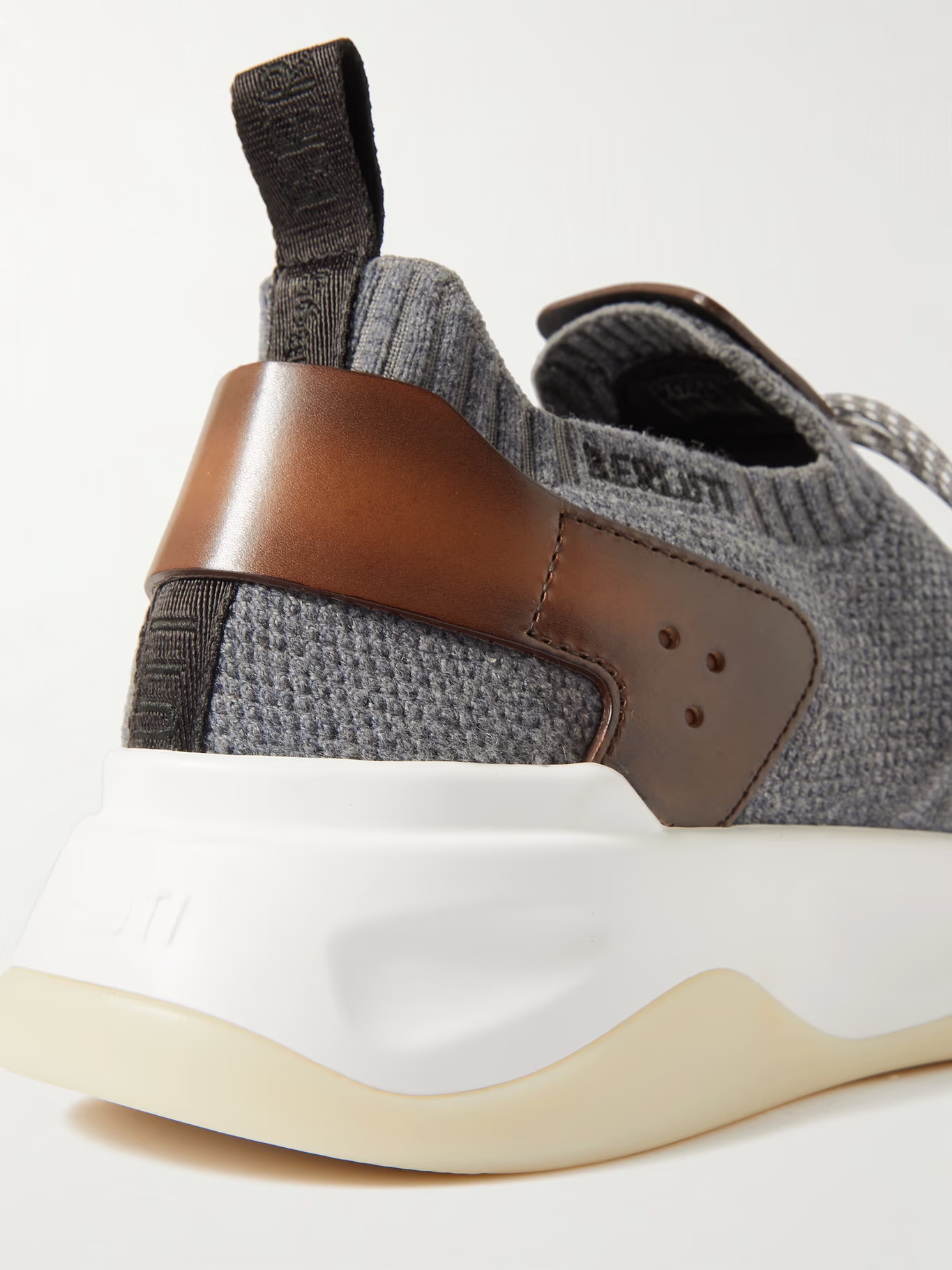 Men's Berluti Shadow Embroidered Gray  Sneakers