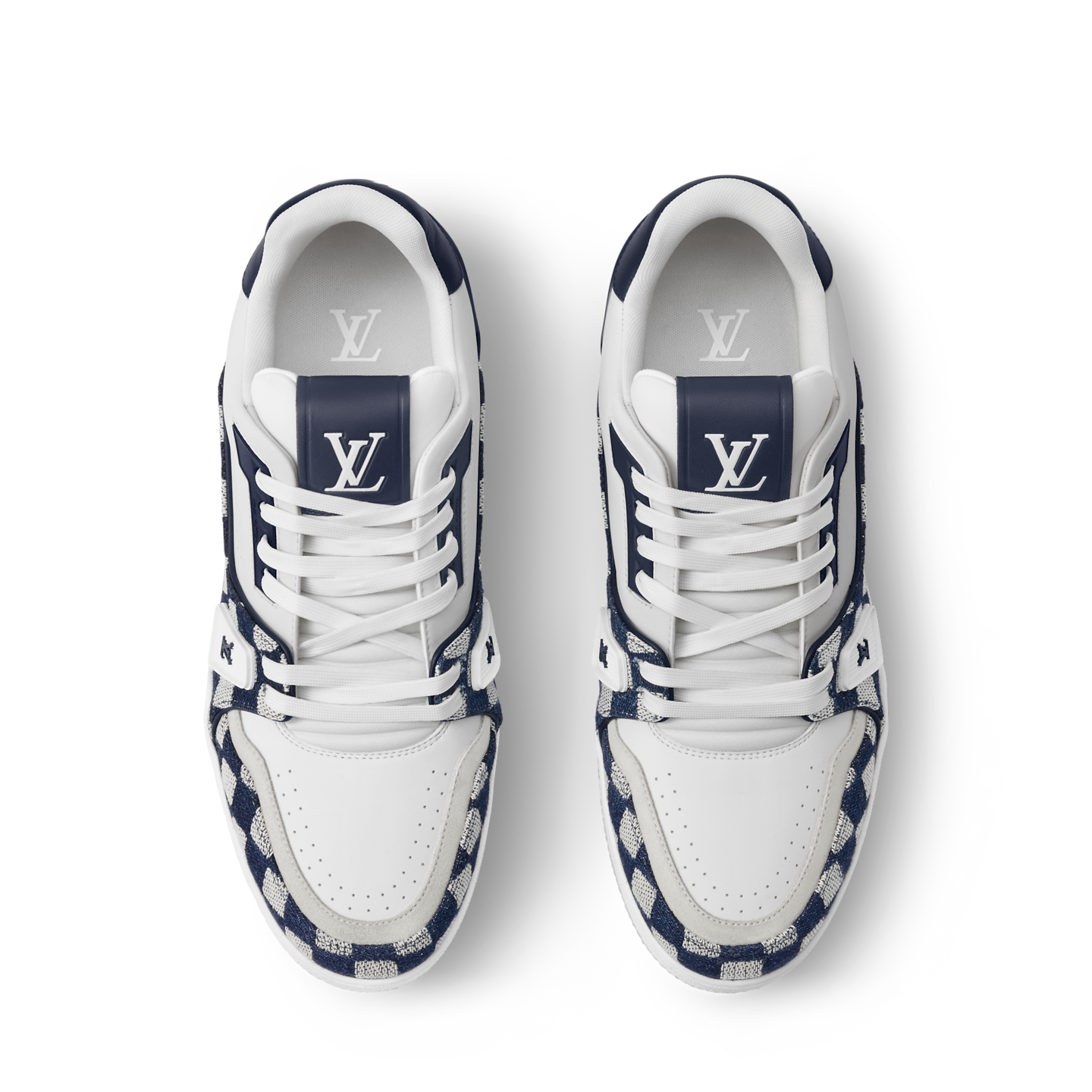 Men's Louis Vuitton Trainer White Navy Sneakers